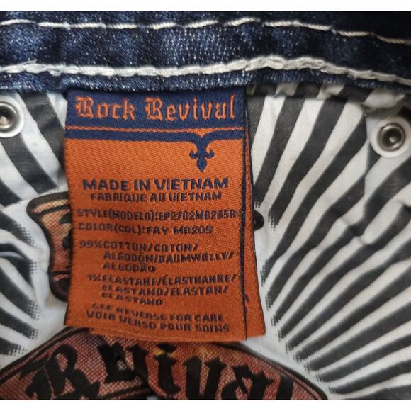 Rock revival Rhinestone Flap Pocket Fay Mid-Rise Bootcut Jeans Size 26 W 28×30 - Picture 10 of 10